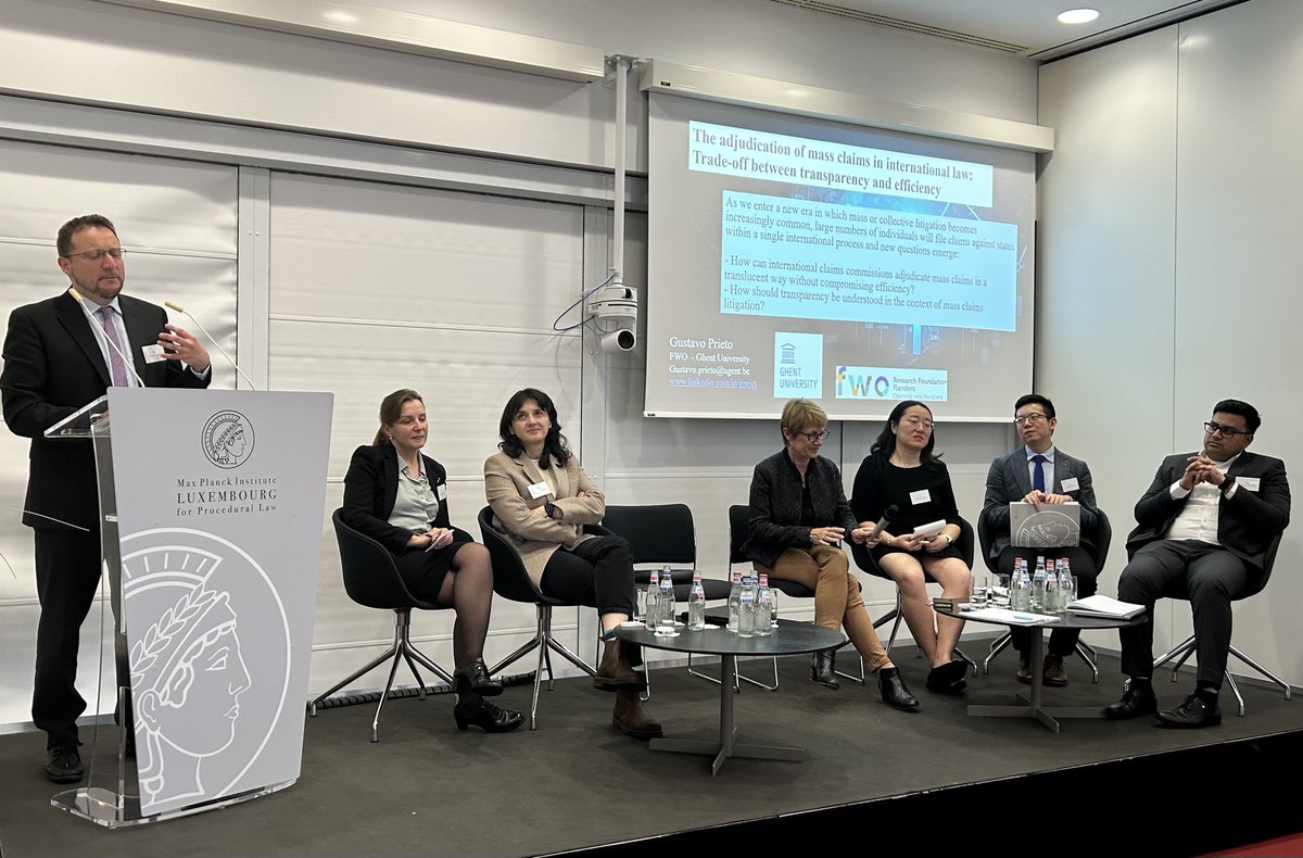 MPI_Luxembourg's tweet photo. Presided over by @LN_Ruiz and composed of Suhong Yang, @drshuaiguo,@YuliyaChernykh, M Sattorova, @dsrewatkar, and @gpriet, the final panel explored the complex relationship between transparency and efficiency in the international #disputesettlement.
@maxplancklaw @esil_sedi @UN https://t.co/PAa8BI4wJc
