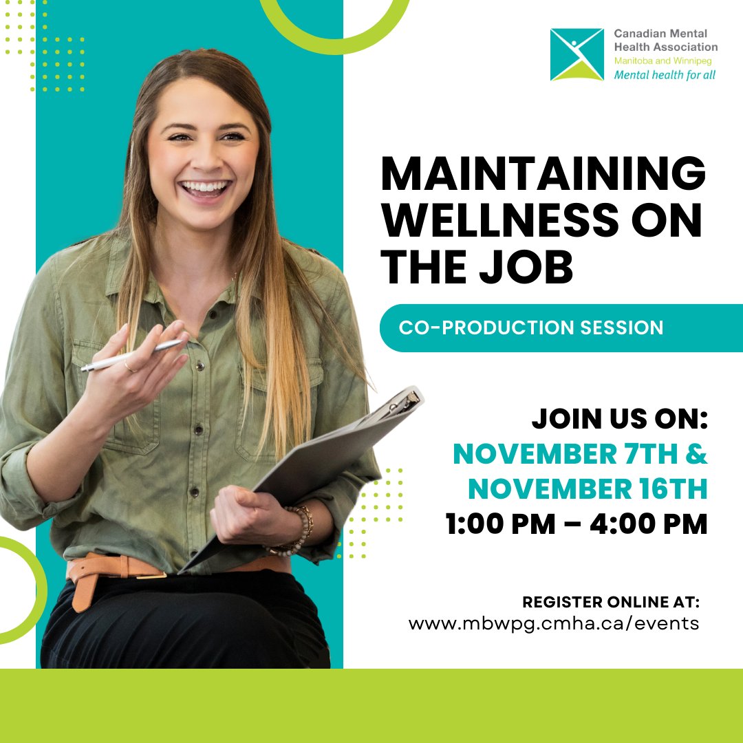 🌟 Join the Conversation! Join us for our Maintaining Wellness on the Job Co-production on November 7th and 16th, from 1:00 PM – 4:00 PM. Shape the future of workplace wellness as we brainstorm and collaborate to design a powerful workshop.
