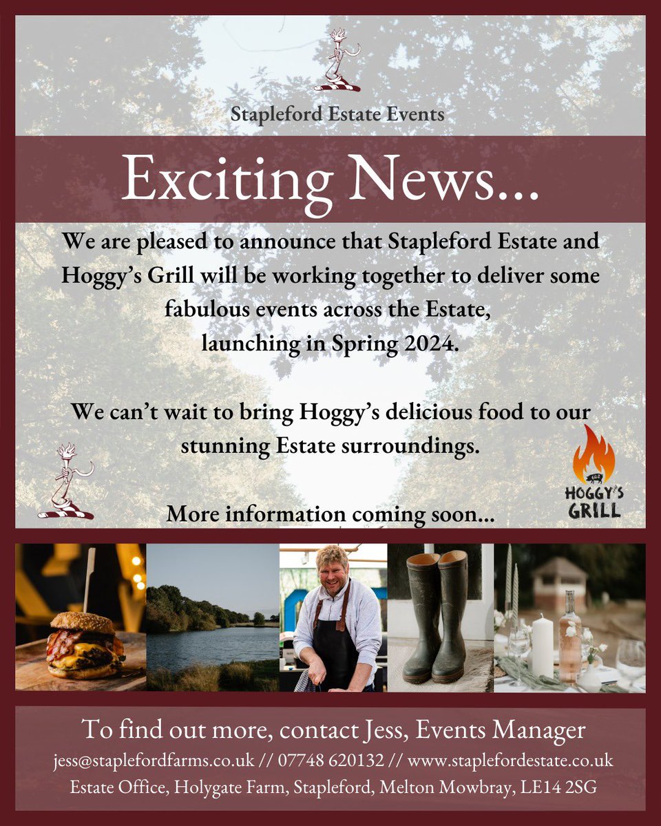 📣 Exciting News!📣 

We are thrilled to be working with Hoggy’s Grill to deliver some exceptional events throughout 2024 

Keep your eyes peeled for more information coming soon...👀

<a href="/HoggysG/">Hoggy's Grill</a>