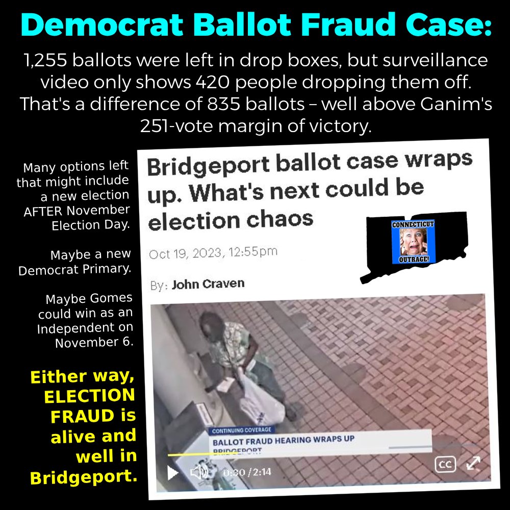 OutrageCT's tweet photo. Apparently, there's no doubt that
FRAUD TOOK PLACE.
Now what?
https://t.co/O3JR4OcWPX
#OutrageCT #Connecticut #CTGOP_Rapid #CTSenateGOP #ctpolitics #CTTaxesMatter #TeamRealityCT #CTParent301 #CTDems #CTGOP #ctcrime #Bridgeport