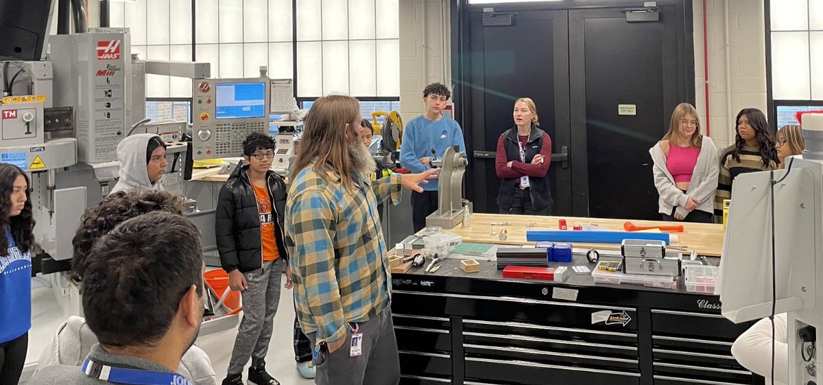 Class visits from Math 2 to Math 3 Machining &amp; Manufacturing and from Math 1 to Math 2 Construction are underway to help inform and inspire students to pursue these amazing interdisciplinary course options for next year!