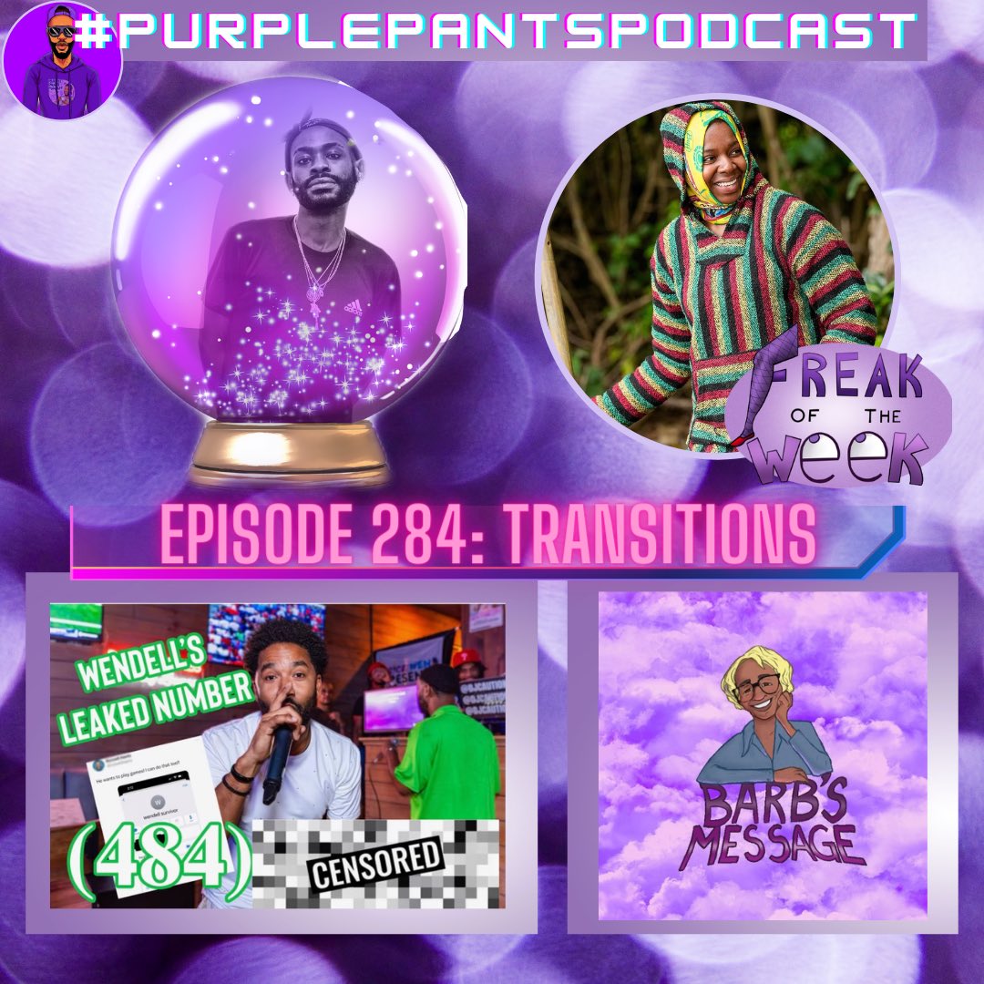 PurplePantsPod's tweet photo. Posse, make sure you’re caught up on this week’s #PurplePantsPodcast! We had #PurplePantsPremonitions with @GangstaGurry, a press conference with @BriceIzyah and @WendellHolland, #BarbsMessage, and #FreakoftheWeek! 💜
https://t.co/14N6UepEPT https://t.co/KyUf3eioSC