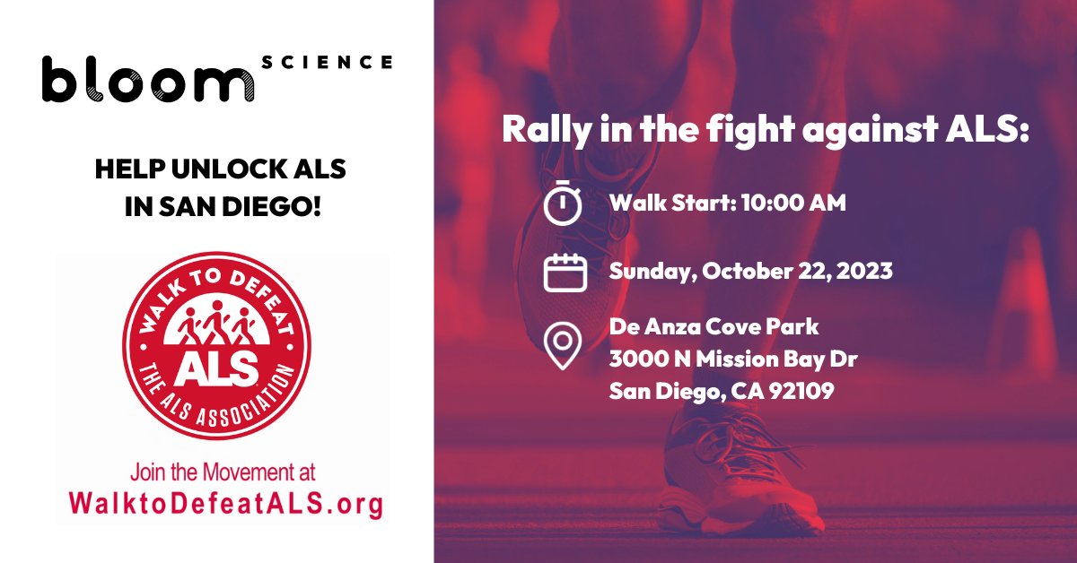 Join us in the ALS Association's Walk to Defeat ALS in San Diego. Help us make an impact for ALS patients and their families. Visit: walktodefeatals.org. #ALS #ALSawareness