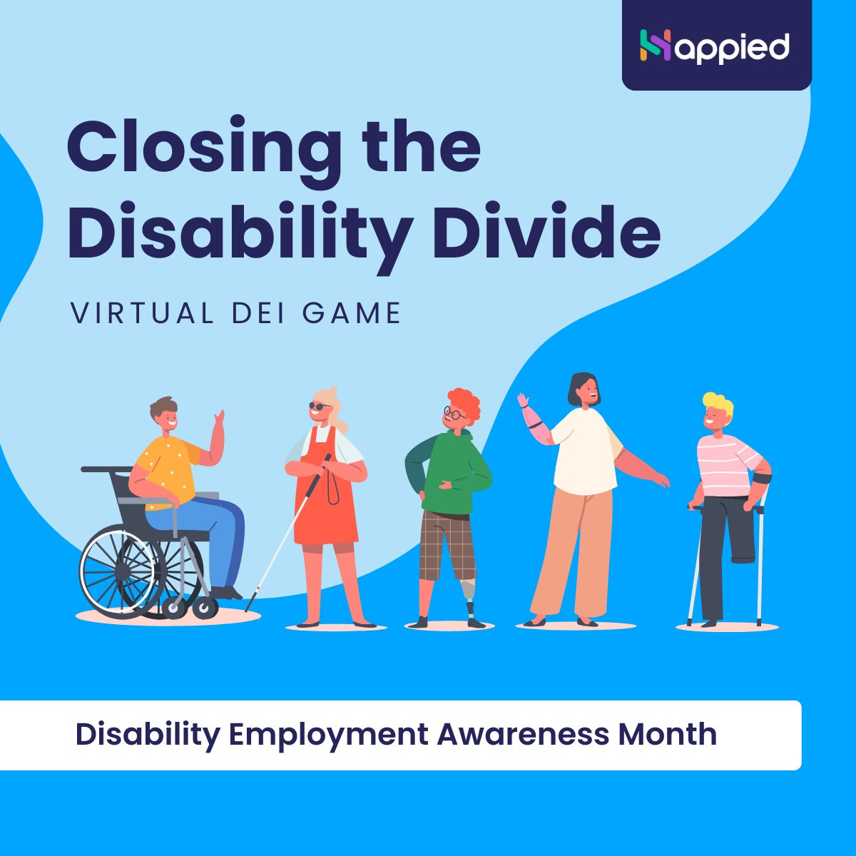 Try our newest fast-paced, fun #virtual Mingle game, shedding light on the daily challenges faced by individuals with disabilities in honor of National Disability Employment Awareness Month.

Get started with Mingle free now: happied.co/mingle