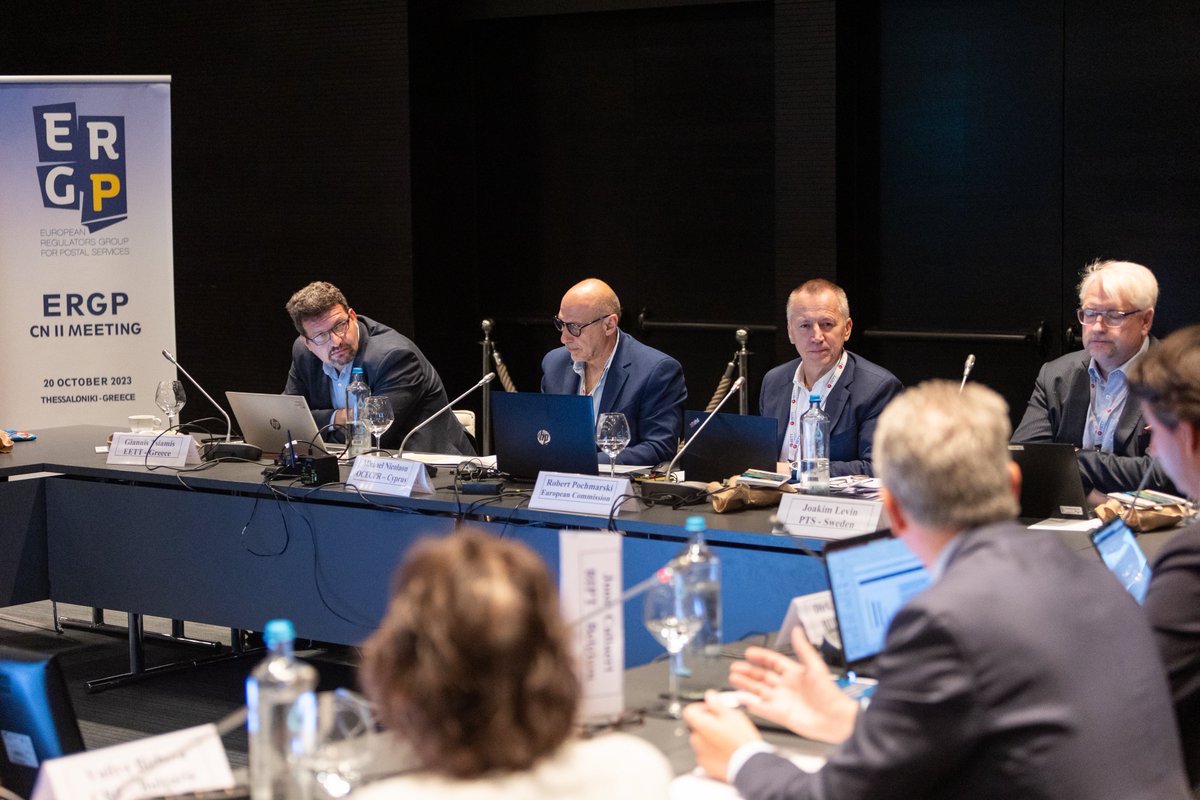 EETT_GR's tweet photo. The Contact Network II meeting of the European Regulators Group for Postal Services (#ERGP) was successfully hosted on 20/10 in Thessaloniki by #ΕΕΤΤ. The meeting focused on the draft 2024 Work Program, as well as the progress in the ongoing 2023 actions.
#postalservices https://t.co/WIJX3ebkIw