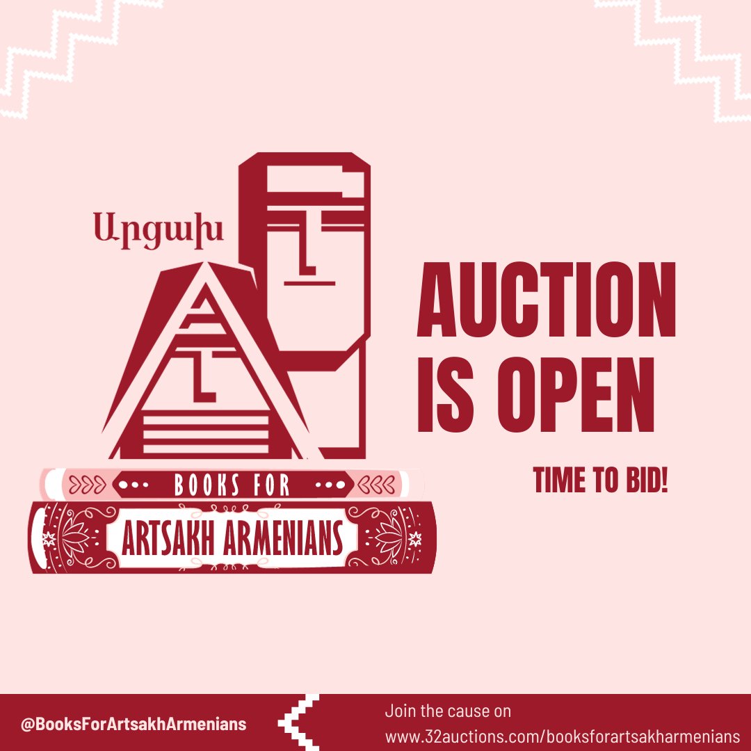The day has come! Books for Artsakh Armenians is open, and bidding has already begun! We have 144 incredible items from our generous donors. If you're a book person, you should check this out. Signed books, ARCs, prints, AMAs, agents, critiques & more! bit.ly/booksforartsak…