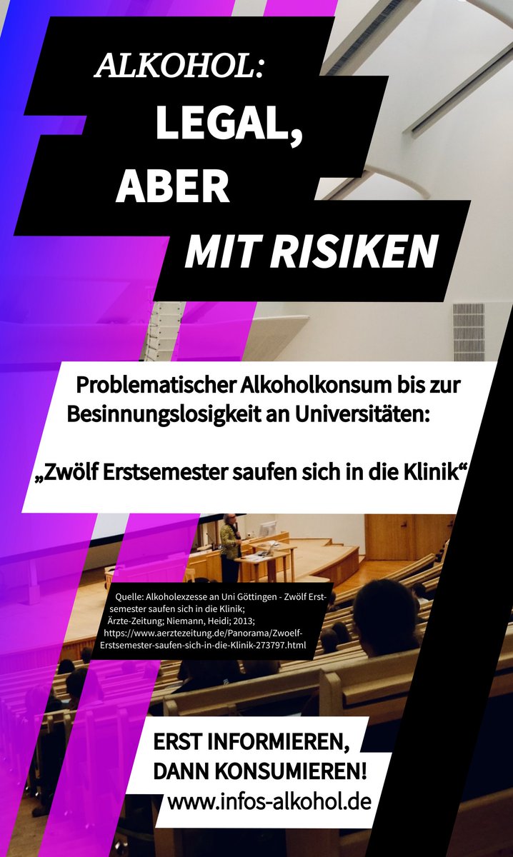 Die O-Wochen an Universitäten werden immer noch von #Alkohol-Exzessen bis zum Umfallen begleitet.

Eine Erstsemesterin WS23/24 der <a href="/uniGoettingen/">Uni Göttingen</a> über die O-Woche:

Schon am ersten Tag wurde morgens gesoffen, die ganze Woche lang, Trinkspiele ohne Ende - sehr unangenehm für mich.
