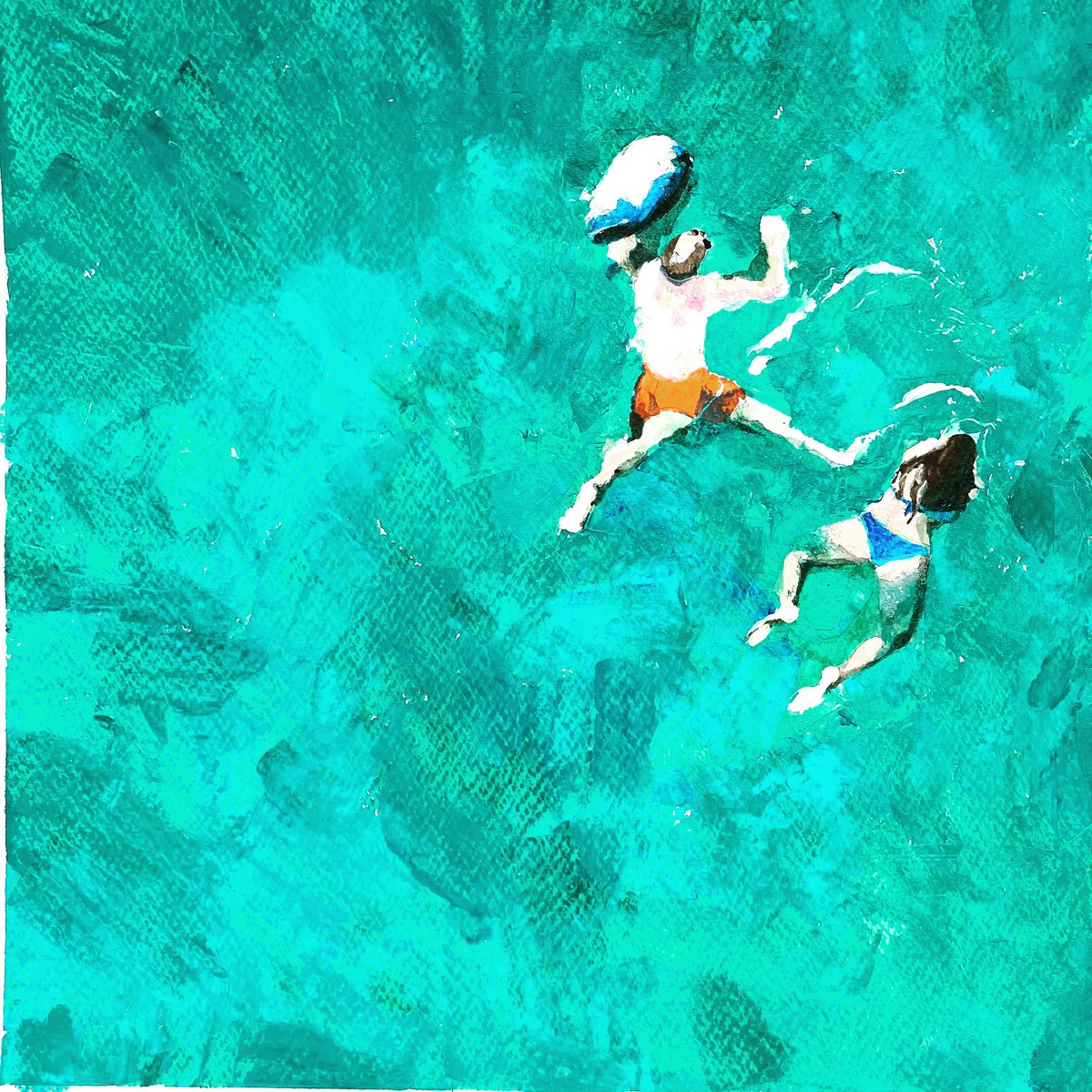 Bañistas en #Basilea #Basel 
El baño en el #Rin en verano convierte sus aguas en una lámina de puntos multicolor. Los bañistas con sus bolsas de baño impermeables con forma de pez, las #wickelfisches se dejan llevar por la corriente.