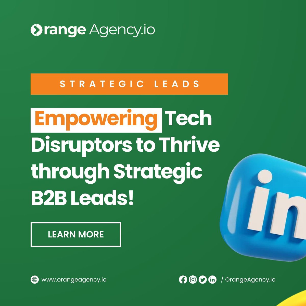 Empowering Tech Disruptors to Thrive through Strategic B2B Leads!

Let's ignite your growth! tinyurl.com/3kyrdznf

#OrangeAgency #LinkedInB2B #TechStartups #LeadGeneration #QualifiedLeads #B2BConnection #TechInnovation #Partnerships #TechIndustry #Cher #Tesla #Discord #Titanic