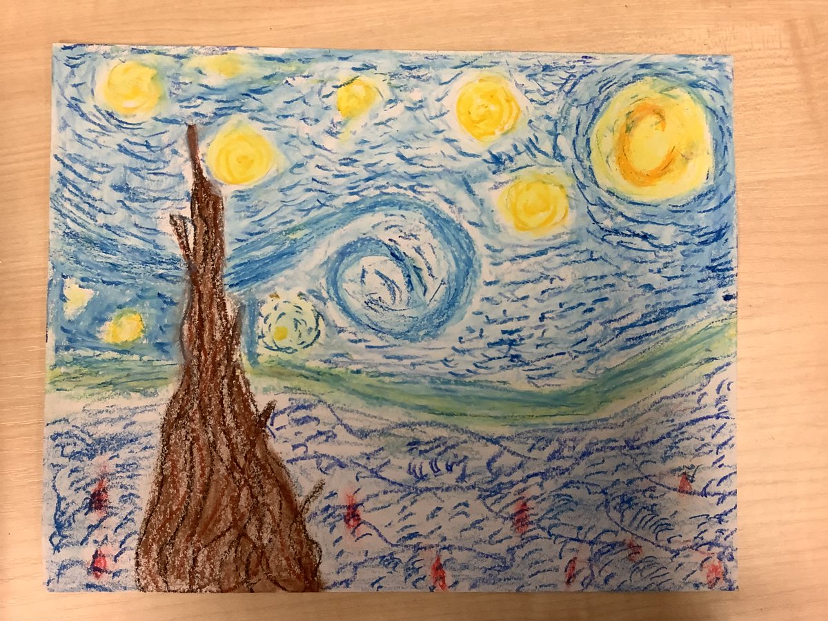 StPhilipsY6A's tweet photo. We recreated artwork by Vincent Van Gogh as part of #europeandayoflanguages @StPhilipCEAP #teamstphilips https://t.co/sgAPBNeuXD