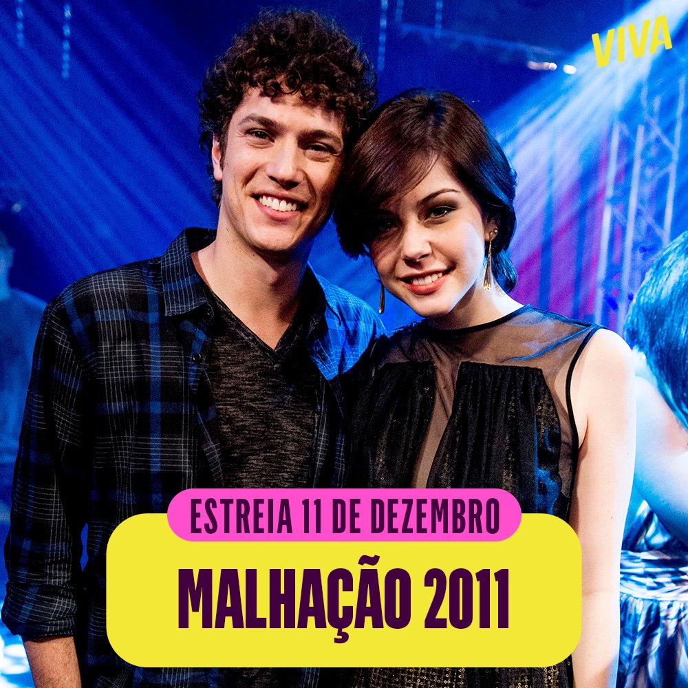 novelagloboplay's tweet photo. Todo mundo conectado aí? 👀 Tem temporada nova de #MalhaçãoNoVIVA chegando: "Malhação 2011" estreia 11/12! 🤩 É de segunda a sexta a partir de 16:15 📺 https://t.co/Ou6y8K0Xvu