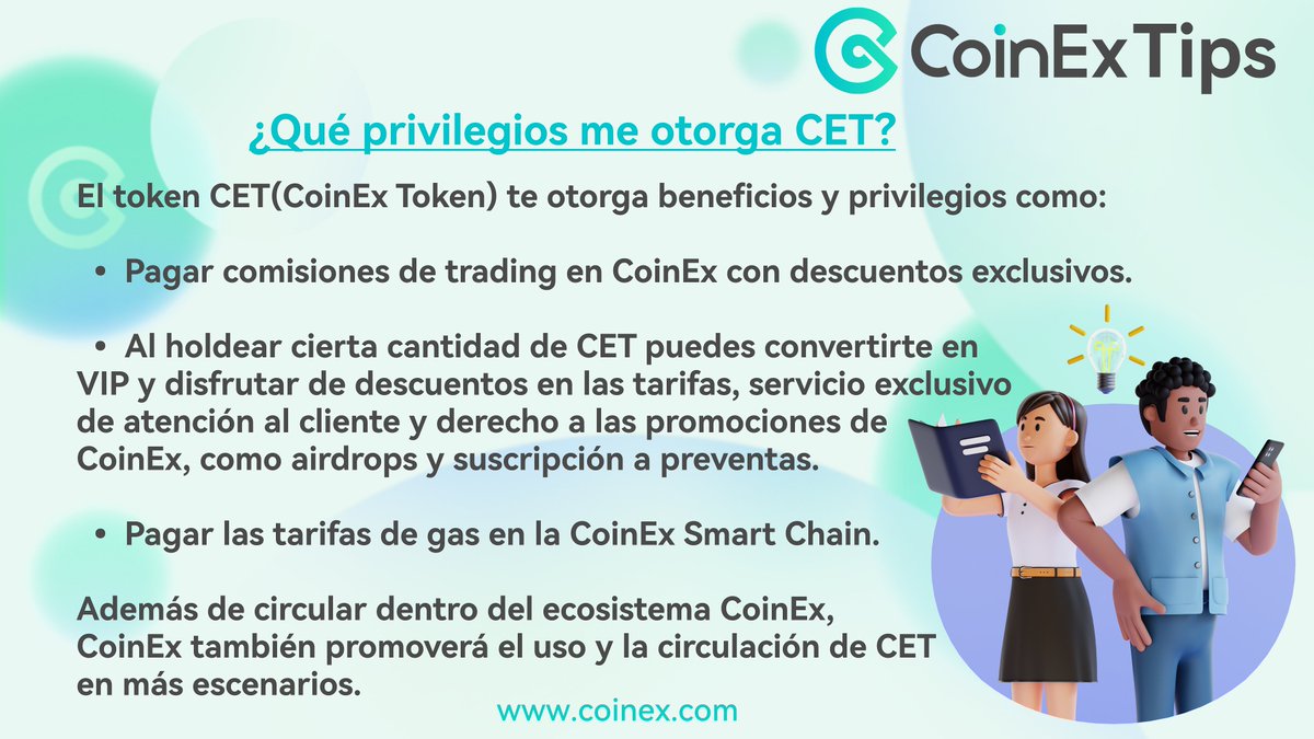 CoinExSpanish's tweet photo. 🧑🏫#CoinExTips I ¿Qué privilegios me otorga $CET?
#CoinExSmartChain https://t.co/GMASD2Cj1L