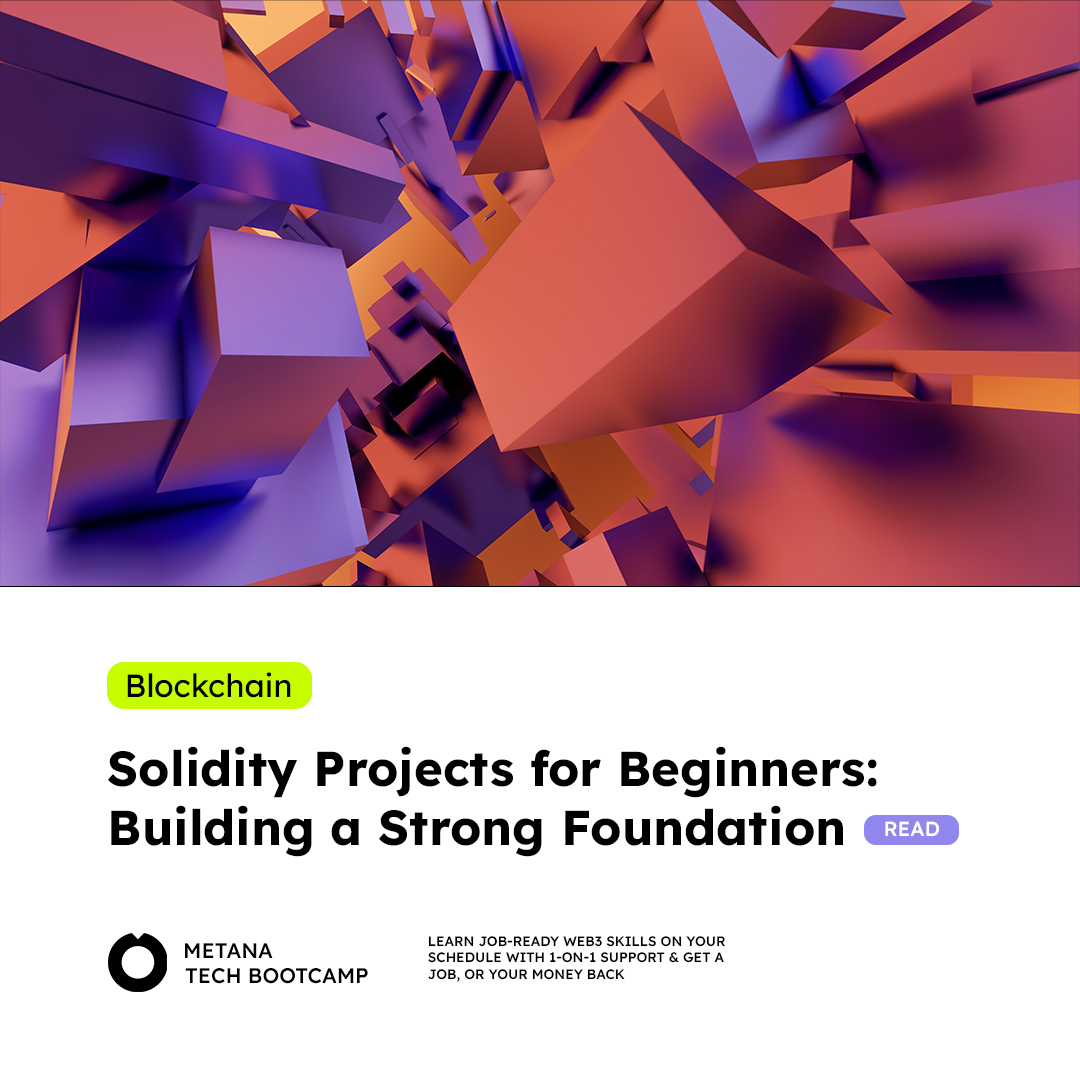 MetanaHQ's tweet image. Laying the Solidity Bricks: Build, Learn, Grow
Dive into real-world projects and transform your learning journey into an adventure!

To read more about these exciting projects, check this link out
metana.io/blog/solidity-…

#Solidity #CodingProjects #Blockchain #LearnByDoing