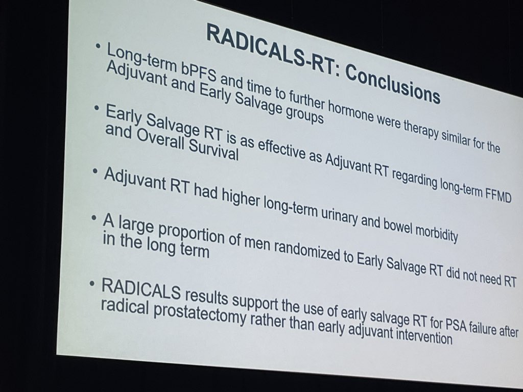 Petros Grivas (@pgrivasmdphd) on Twitter photo interesting data with longer f/u from Radicals-RT trial with adjuvant vs salvage RT in prostate Ca, excellent presentation! <a href="/JessicaHawleyMD/">Jessica Hawley MD MS</a> <a href="/TiansterZhang/">Tian Zhang, MD, MHS</a> <a href="/DrChoueiri/">Toni Choueiri, MD</a> <a href="/montypal/">Sumanta K. Pal, MD, FASCO</a> <a href="/shilpaonc/">Shilpa Gupta</a> <a href="/TDorffOnc/">Tanya Dorff</a> <a href="/EmilyWegMD/">Emily S Weg</a> <a href="/DrOmarMian/">Omar Mian</a> <a href="/mouwlab/">Kent Mouw</a> <a href="/OncoAlert/">OncoAlert</a> <a href="/myESMO/">ESMO - Eur. Oncology</a> <a href="/Silke_Gillessen/">silke gillessen</a> <a href="/DanLinMD/">Daniel Lin</a> interesting data with longer f/u from Radicals-RT trial with adjuvant vs salvage RT in prostate Ca, excellent presentation! <a href="/JessicaHawleyMD/">Jessica Hawley MD MS</a> <a href="/TiansterZhang/">Tian Zhang, MD, MHS</a> <a href="/DrChoueiri/">Toni Choueiri, MD</a> <a href="/montypal/">Sumanta K. Pal, MD, FASCO</a> <a href="/shilpaonc/">Shilpa Gupta</a> <a href="/TDorffOnc/">Tanya Dorff</a> <a href="/EmilyWegMD/">Emily S Weg</a> <a href="/DrOmarMian/">Omar Mian</a> <a href="/mouwlab/">Kent Mouw</a> <a href="/OncoAlert/">OncoAlert</a> <a href="/myESMO/">ESMO - Eur. Oncology</a> <a href="/Silke_Gillessen/">silke gillessen</a> <a href="/DanLinMD/">Daniel Lin</a>