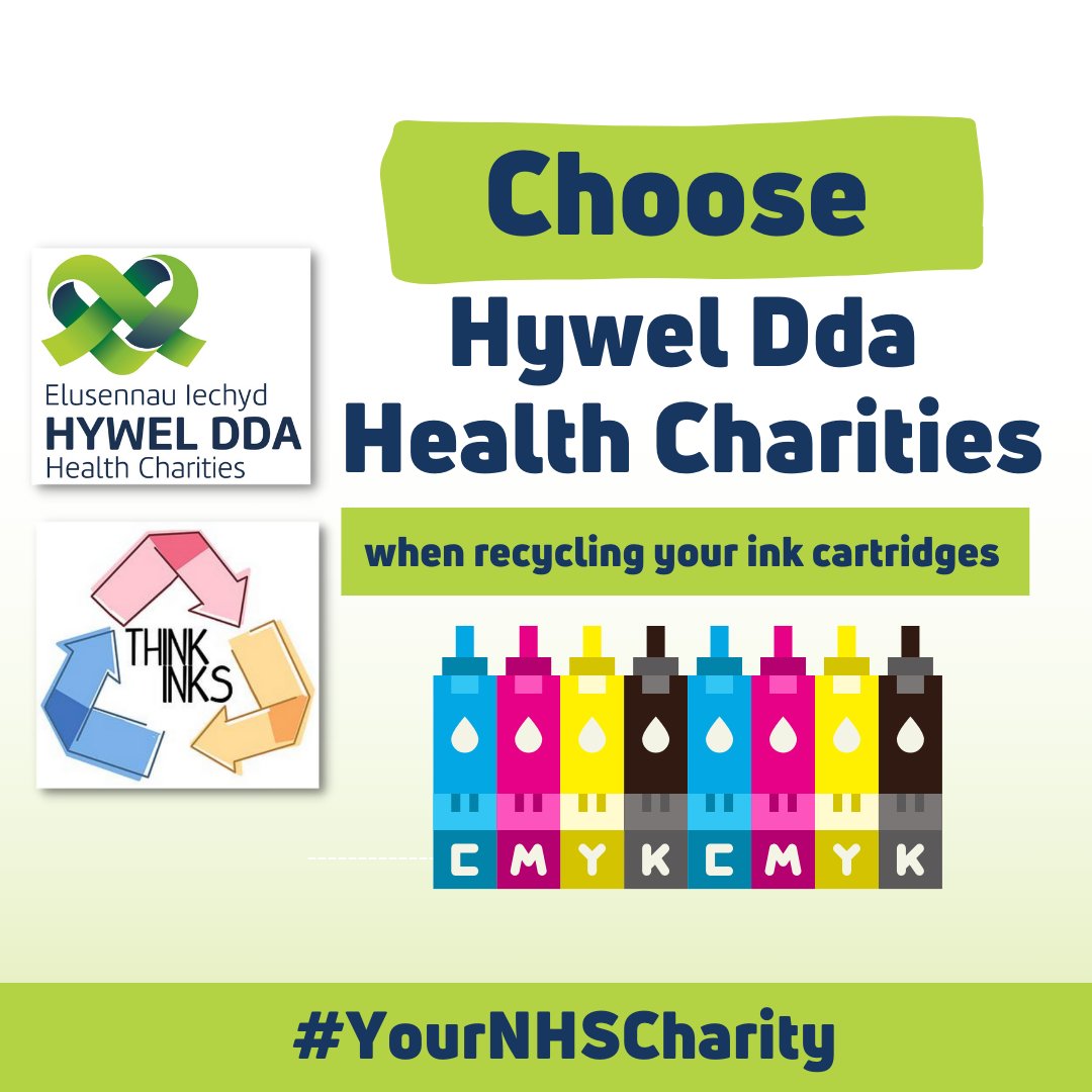 HywelDdaCharity's tweet image. Do you have access to printers or photocopiers? 🖨️

We've teamed up with @ThinkInksUK who will donate up to £5 to us for every used #inkcartridge they receive and recycle 😊

It couldn't be simpler 👉 think-inks.uk/nhs