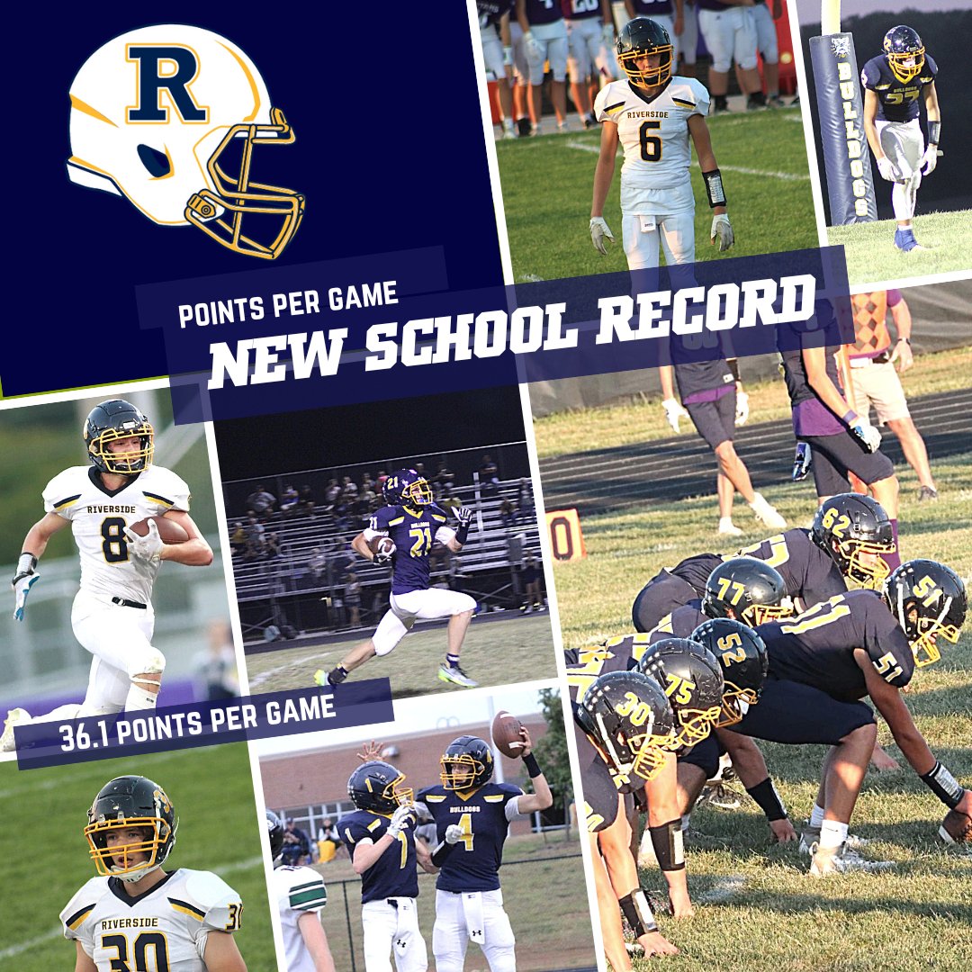 After last night's victory, the 2023 team is now the school record holders for Points Per Game, averaging 36.1 points.

- 46 total TDs
- 29 rushing TDs
- 16 passing TDs
- 1 defensive TD

The previous record of 35 Points Per Game was set in 2001.

#RivFootball