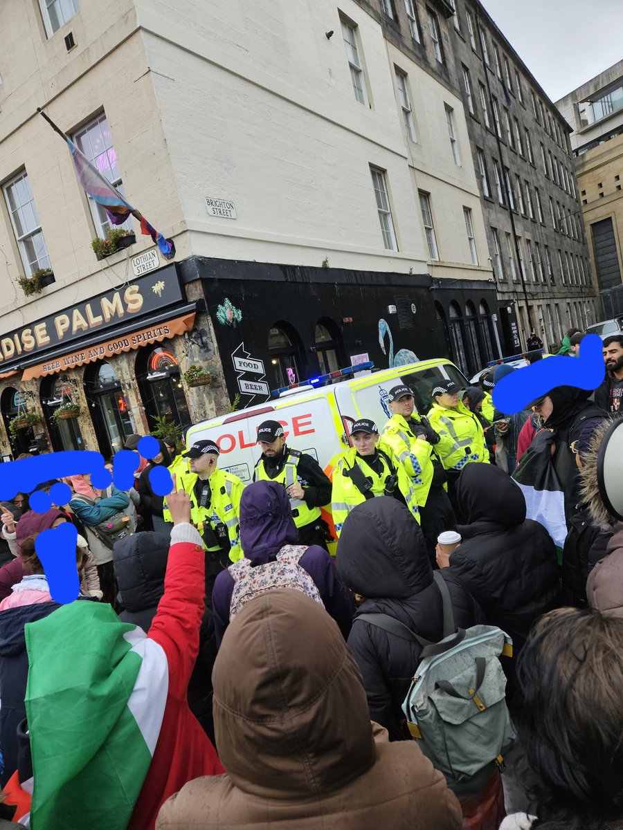 Police attempting an arrest of Free Palestine protestor happening now on Bristo square!

Come support!