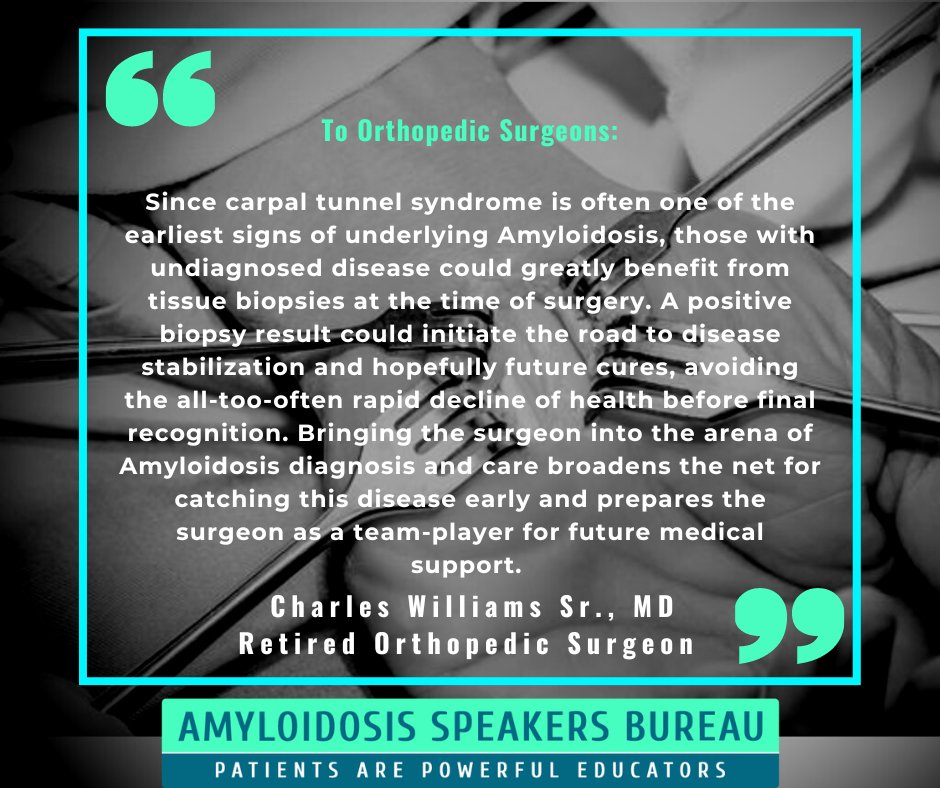 Amyloidosis_ASB's tweet photo. If you are an orthopedic surgeon, or know one, this is a must read!! In a 2020/2021 study published in the Journal of Hand Surgery, of 62 patients screened 22.5% tested positive for amyloid. With drugs available now for treatment, the key is getting diagnosed.
#amyloidosis https://t.co/bqJvFaWeKS