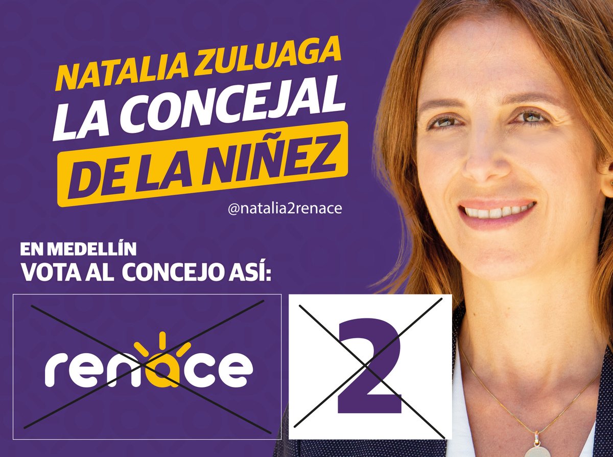 nataliaius's tweet photo. Los invito para que este 29 de Octubre la niñez en Medellín empiece a ganar!, para el concejo de Medellín vota así: https://t.co/wMzJj226aM