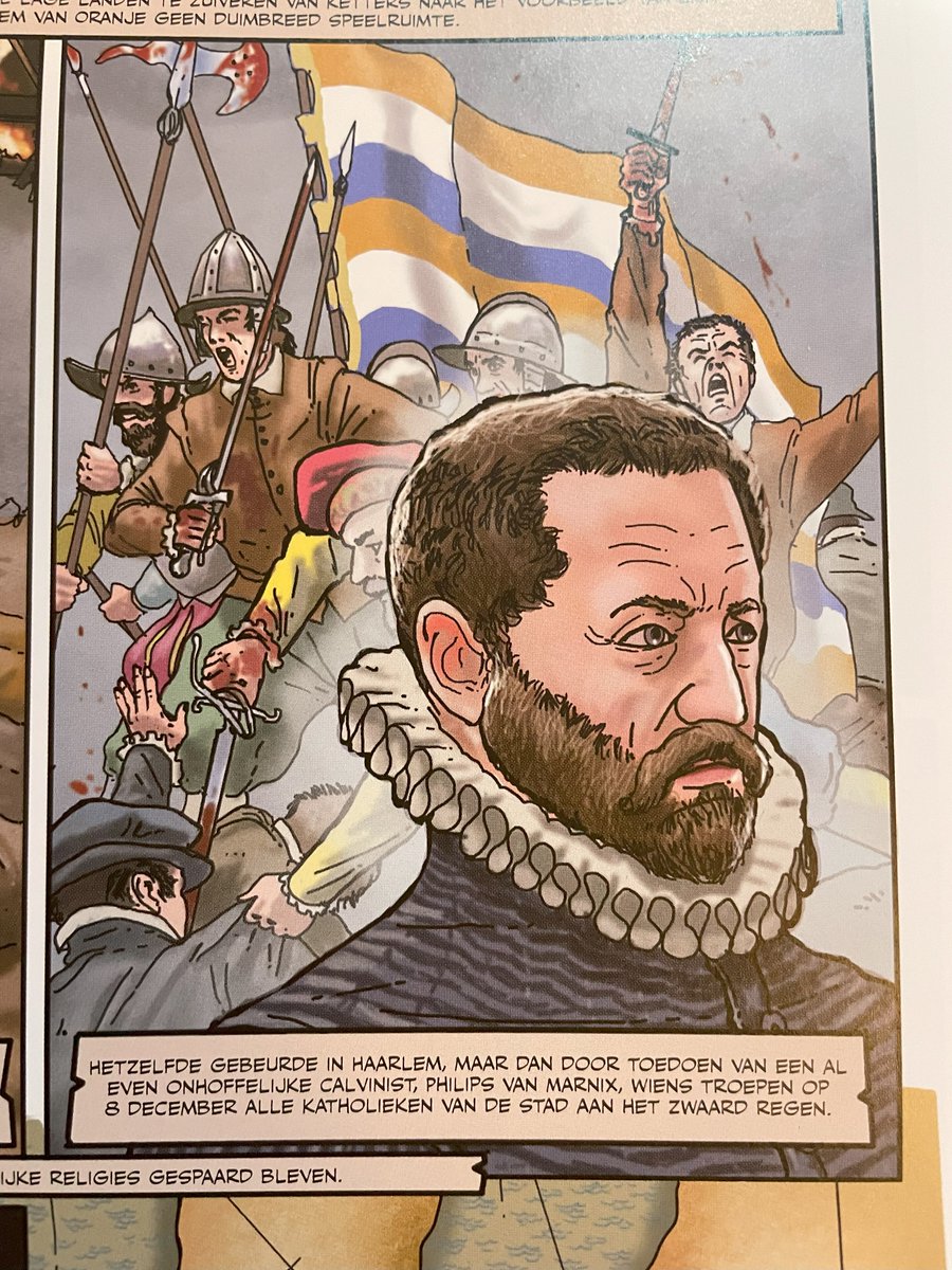 In  de nieuwe strip 'De hertog van Alva' van Antonio Gil, over het begin van de Tachtigjarige Oorlog vanuit Spaans perspectief, lijkt me de gebeurtenis op het rechterplaatje apocrief. <a href="/WillemdePrater/">Willem de Zwijger</a> zal het wellicht zeker weten.