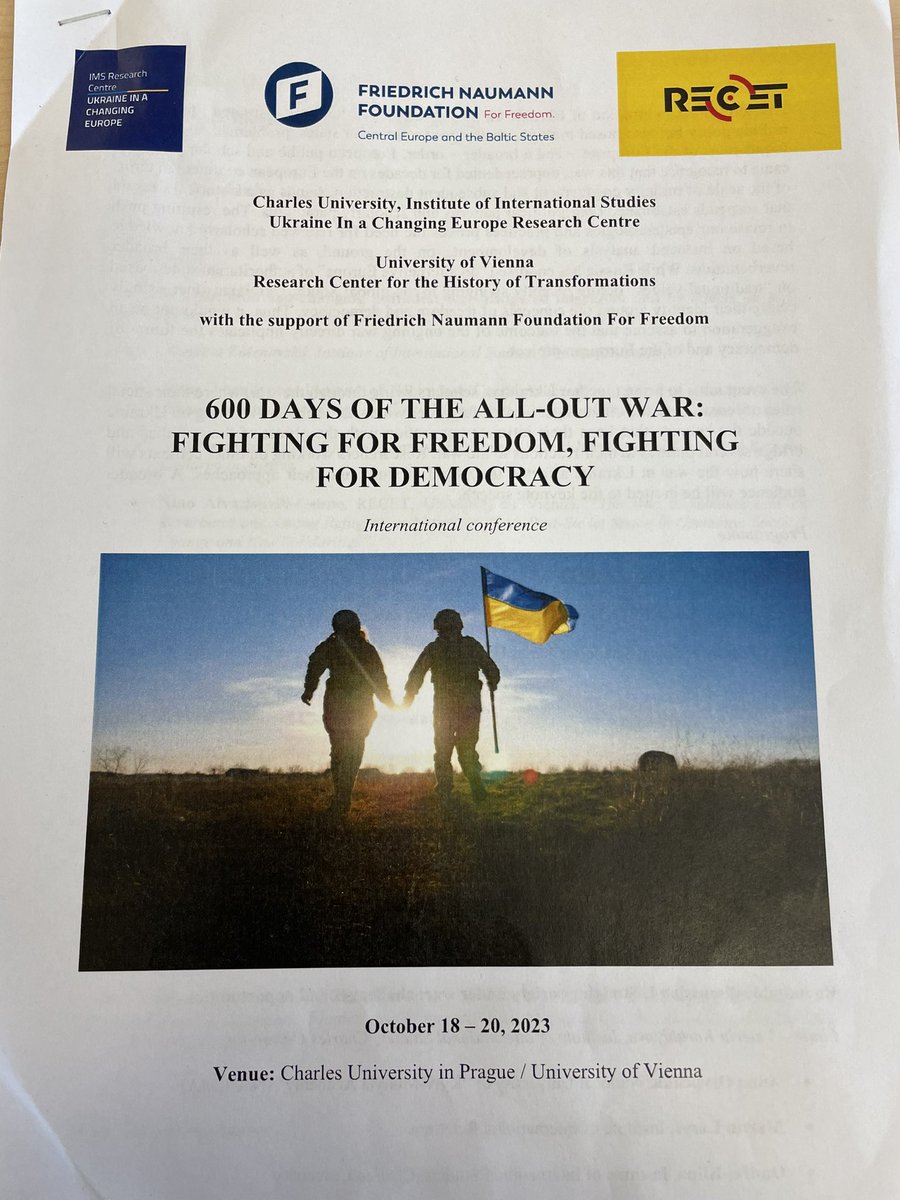 Yuliya Bidenko (@yuliyabidenko) on Twitter photo Talking on 🇺🇦#Reconstruction and #Deoccupation at the “600 Days of #RussianUkrainianWar Conference” by <a href="/ukrstudies_ims/">Research Center "Ukraine in a Changing Europe"</a> <a href="/CharlesUniPRG/">Charles University</a> and <a href="/recetvienna/">Research Center for the History of Transformations</a> under <a href="/FNFreiheit/">Friedrich-Naumann-Stiftung für die Freiheit</a> for support.
Many thanks to <a href="/VKorablyova/">Valeria Korablyova</a> for intellectual input as a panel chair and Conference coorganizer! Talking on 🇺🇦#Reconstruction and #Deoccupation at the “600 Days of #RussianUkrainianWar Conference” by <a href="/ukrstudies_ims/">Research Center "Ukraine in a Changing Europe"</a> <a href="/CharlesUniPRG/">Charles University</a> and <a href="/recetvienna/">Research Center for the History of Transformations</a> under <a href="/FNFreiheit/">Friedrich-Naumann-Stiftung für die Freiheit</a> for support.
Many thanks to <a href="/VKorablyova/">Valeria Korablyova</a> for intellectual input as a panel chair and Conference coorganizer!
