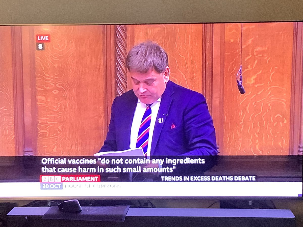 HilaryHmp's tweet photo. @juneslater17 Notice also the “helpful” public messaging that appeared on the BBC Parliament channel while Andrew Bridgen was speaking. Courtesy of their Verify team ? https://t.co/8ePzsaTfYq