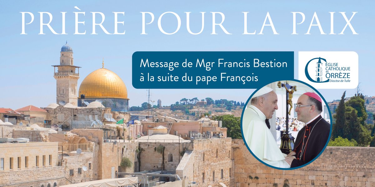 CorrezeCatho's tweet photo. "Faisant suite à la demande du Pape François, j’invite tous les fidèles du diocèse à vivre une journée de prière, de jeûne et de pénitence, pour la paix, vendredi 27 octobre."

Message de Mgr Francis Bestion à retrouver ici ⤵
https://t.co/It6WdRuCg1 https://t.co/woWR8LI9Km