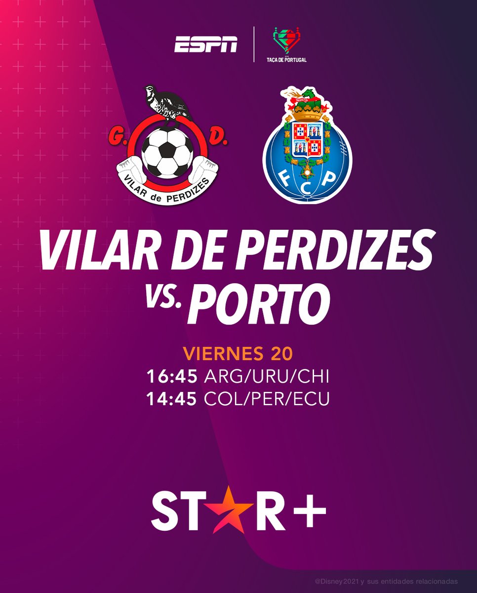 ESPNUruguay's tweet photo. ¡Disfrutá este viernes de estos dos partidos por la Tercera ronda de la Taça de Portugal!
#Lusitania vs #Benfica -> https://t.co/nN0esMAPXV
Y #VilarDePerdizes vs #Porto -> https://t.co/G3EETNt75q https://t.co/CYpm5J1WnF