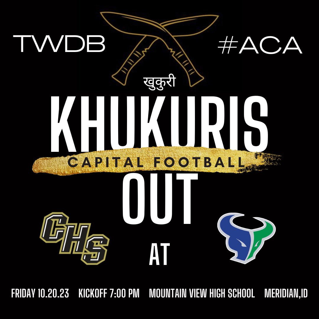 Khukuris out! See you tonight at MVHS. Kickoff 7:00 PM #gurkhastick #eaglescore #acutabove