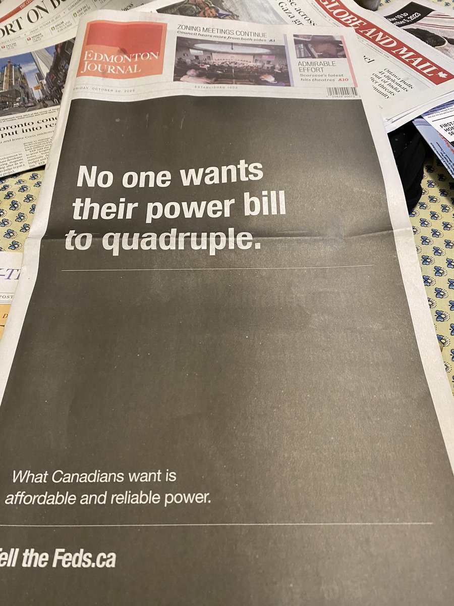 Newsflash: it’s already happened - starting when the UCP removed the NDPs cap in utilities. And now the UCPs ban on renewable energy (the cheapest form of energy) will make the problem even worse.