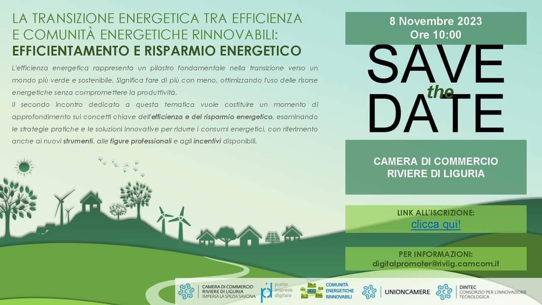 CCIAARIVLIG's tweet image. 📣 ciclo di eventi sulla #transizioneenergetica @DINTEC_Scrl 
#pidCCIAARIVLIG sull'#efficientamentoenergetico🔌 
Prossimo webinar gratuito 8.11.2023
🖋️ Partecipa:rivlig.camcom.gov.it/IT/Tool/Agenda…
@PID_CamCom @unioncamere
@FIRE_ita @enricomolinari 
@ENEAOfficial