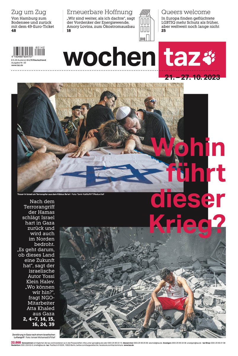 lukaswallraff's tweet photo. Die neue @wochentaz zur Lage im Nahen Osten @tazgezwitscher https://t.co/oEM9kdXee9