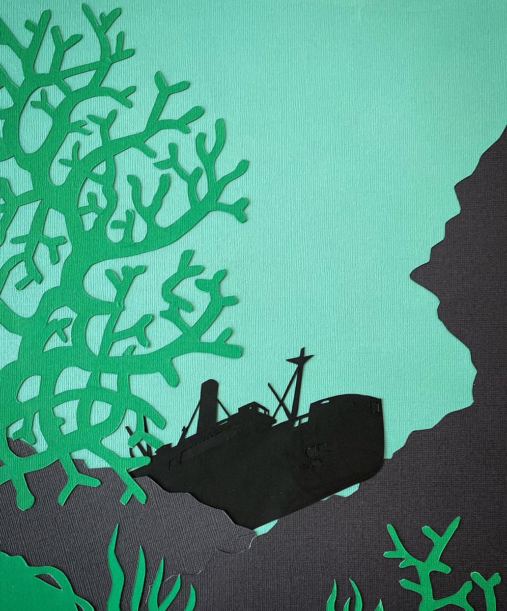 nilag's tweet photo. #lagergrenspaperworld #papercutart #wip #shipwreck #artyfriday #artoftheday https://t.co/zXXxz1RBXH