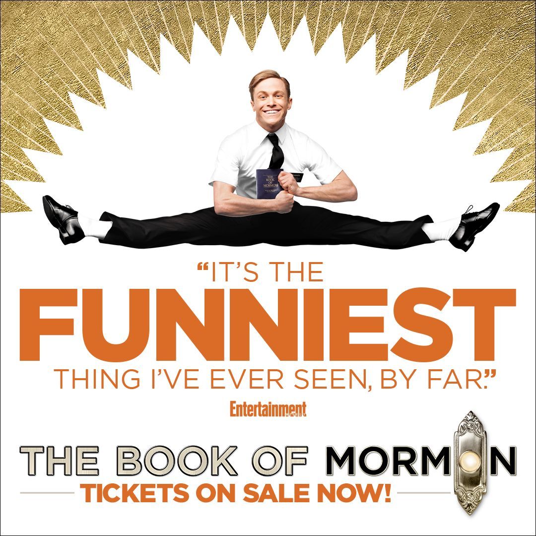 Entertainment Weekly calls it “the funniest musical of all time.” Get tickets to The Book of Mormon today! 📅 March 5-17 only! 🎟️ link in our bio.