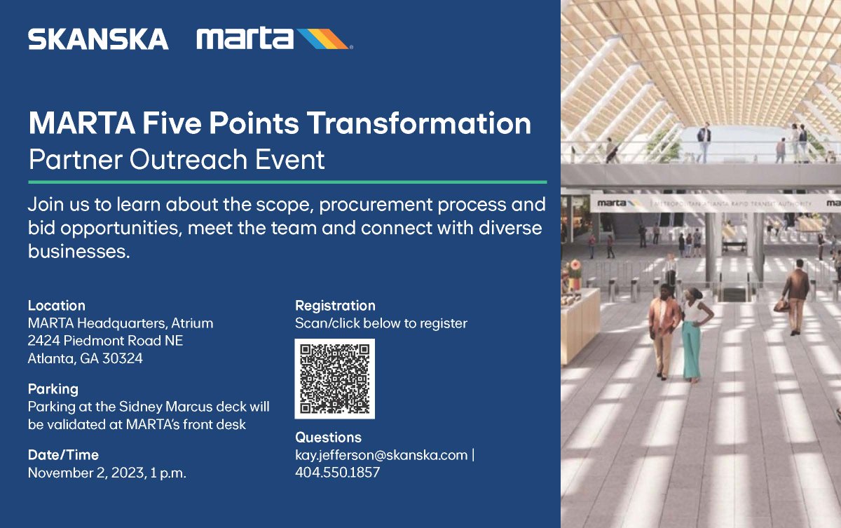 MARTA Five Points Transformation Partner Outreach Event - November 2, 2023 at 1pm