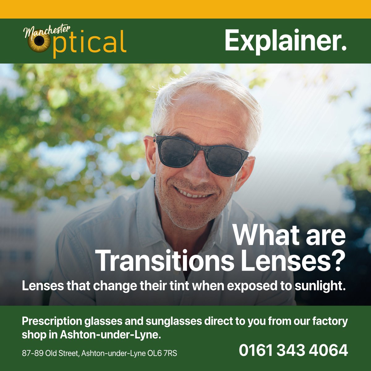 Transitions change their tint from clear to dark when exposed to sunlight. Let’s go into more detail about why #Transition lenses are something you need.

Read more 👉t.ly/t2Yc

Enjoy big savings on your next #glasses by calling into our shop in #AshtonUnderLyne.