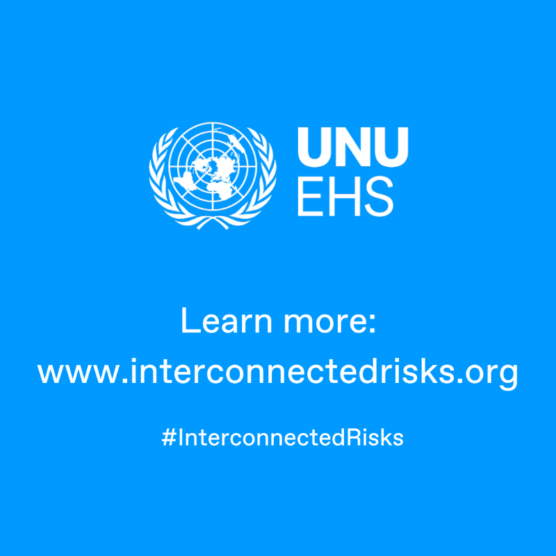 UNUEHS's tweet photo. We are fast approaching #RiskTippingPoints on multiple fronts.

Our critical life-supporting systems are being pushed to the brink of collapse.

How and why are we approaching these?

New @UNUEHS #InterconnectedRisks 🔗🌏 report tells us!

Find out more: https://t.co/Lwb8zBd4al