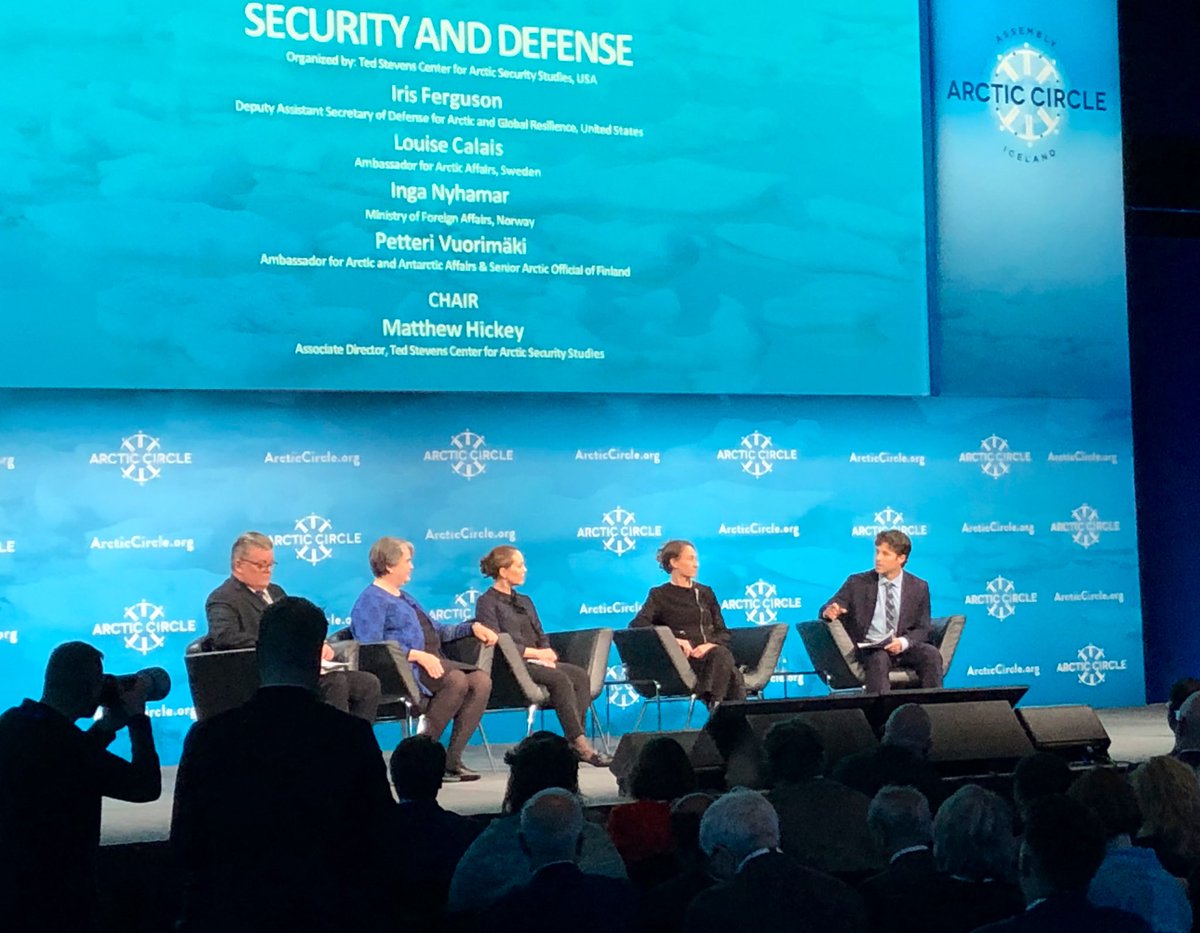 Just 3️⃣ of the noteworthy points from the @_Arctic_Circle plenary on #ArcticSecurity :
❄️It’s based on rules based order. 
❄️The framework of international law is still operational in the #Arctic 
❄️Improving civil infrastructure also contributes to security in the region.