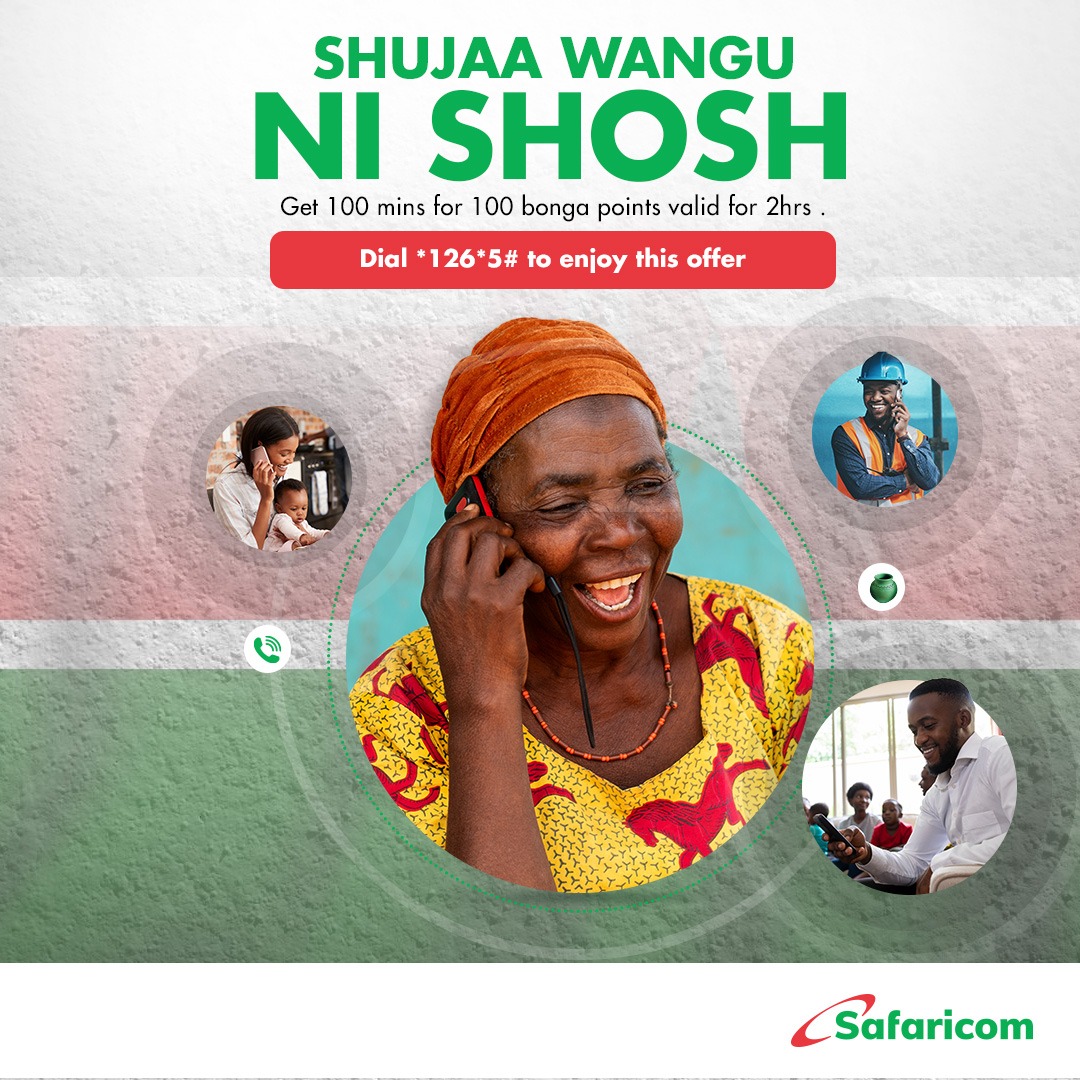 WamathaiTelvin's tweet photo. Wadau! Who is your hero? @SafaricomPLC wametuletea #ShujaaBongaOffers. 
Redeem Bonga Points for exciting offers using *126*5# and get 100 minutes for 100 Bonga Points offer for 2Hours. 
Kazi kwenu @adyee254 @Depril001 @geordiedodKE
Leo nabonga na shosh coz she is my Shujaa! https://t.co/FxZLiTy9dp