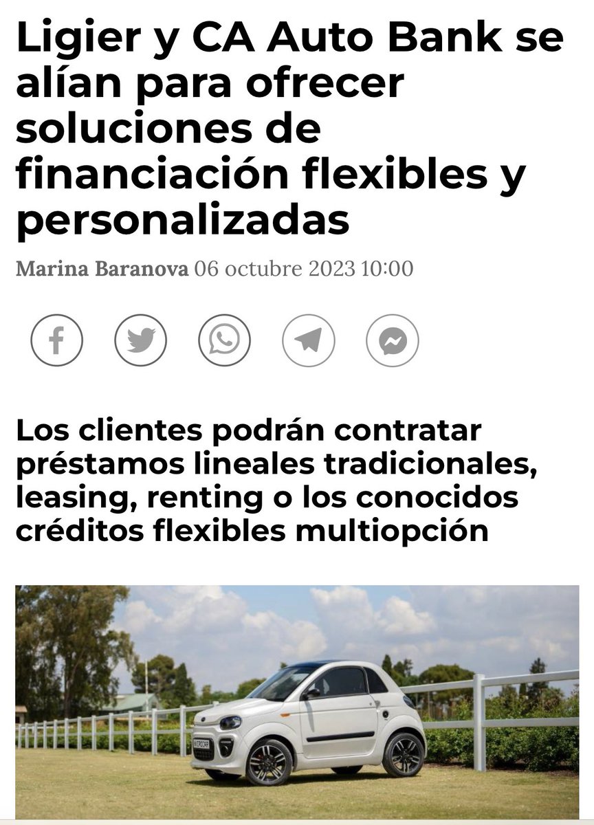 “Ligier y CA Auto Bank se alían para ofrecer soluciones de financiación flexibles y personalizadas”

Notica entera 👇🏻 <a href="/NeoMotor/">Neomotor</a> 

neomotor.epe.es/actualidad/lig…