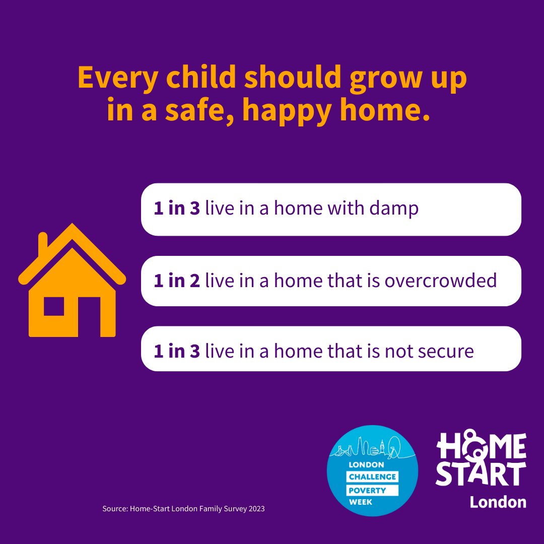 A safe and secure home is critical to the development of every child. The living situation in #London is far from that for many #families! 

Home-Start is here to support them💜🧡

#homestartsupport #CostOfLivingCrisis #LDNChallengePoverty