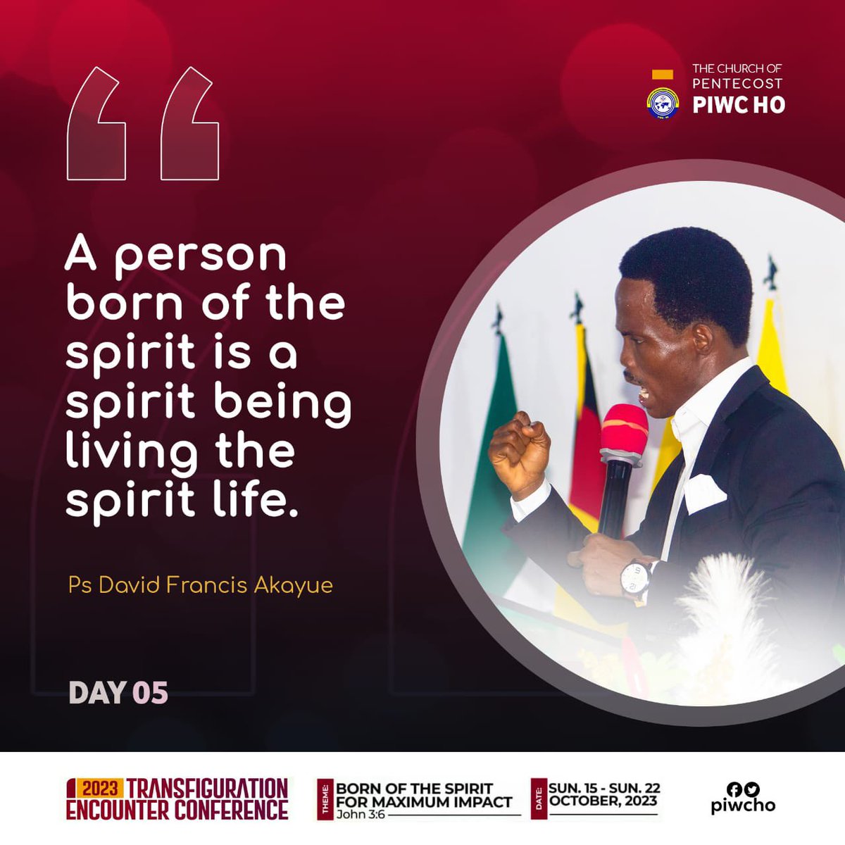 piwc_ho's tweet photo. Insightful snippets from Yesternight’s Ministration of our father and Resident Minister @StewardAkayue 

#TEC2023 
Born of the Spirit🔥🔥
Join us tonight from 9:00pm in person or via live stream on facebook @PIWC-Ho https://t.co/0o9gC69ODt
