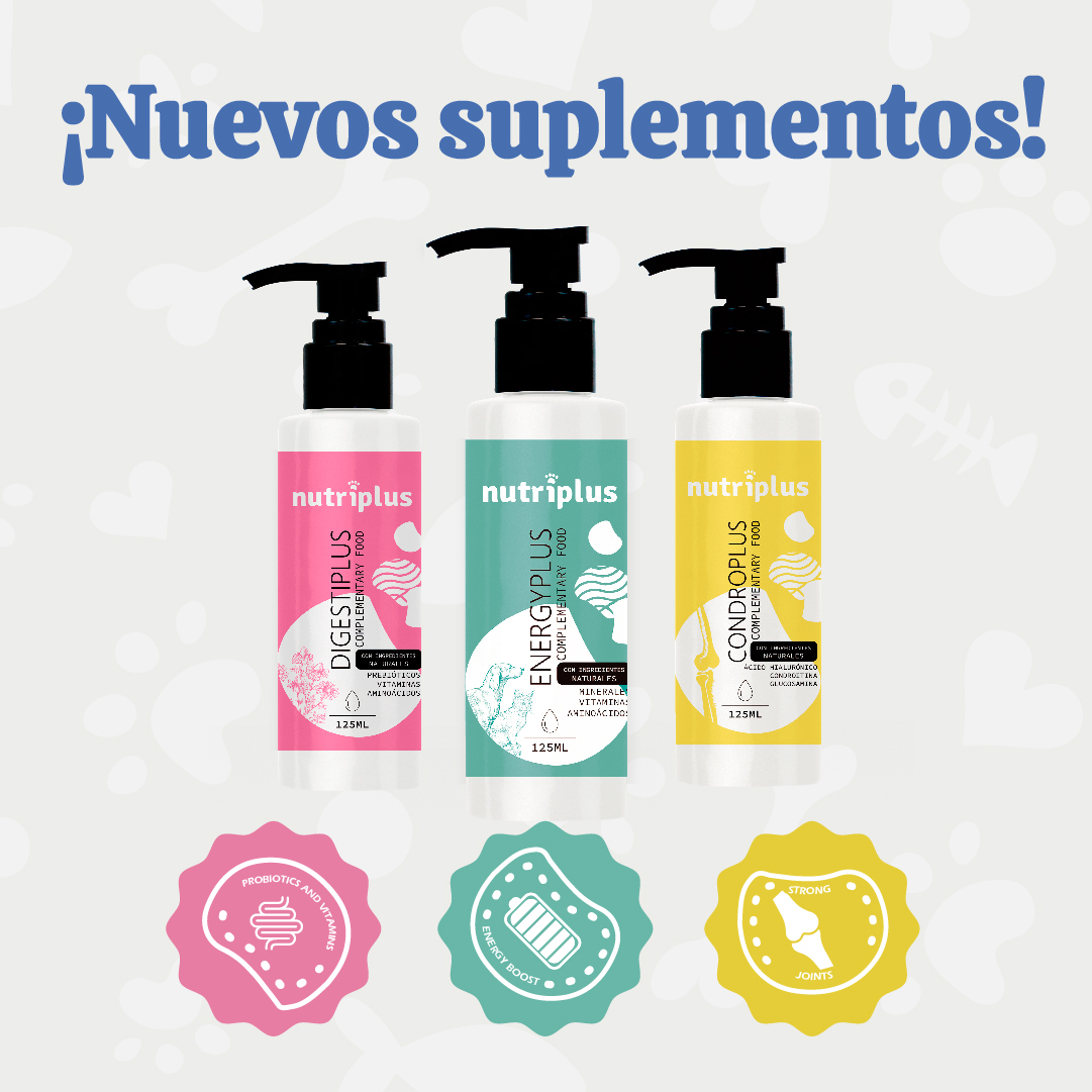 grupoyagu's tweet photo. En Grupo Yagu contamos con una nueva gama de suplementos alimenticios para que nuestros peludos obtengan ese aporte extra que a veces necesitan.

Digestiplus, condroplus, energyplus y dermaplus son los cuatro productos que componen esta nueva gama. https://t.co/RREN7CSszj