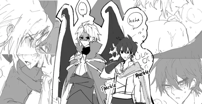 tldr i was talking about short top with friends and thought which one my ship has very short top lol there's ein/ledah

and yeah apparently you can't stop me from drawing BL p0rn in 90's dead harem game 