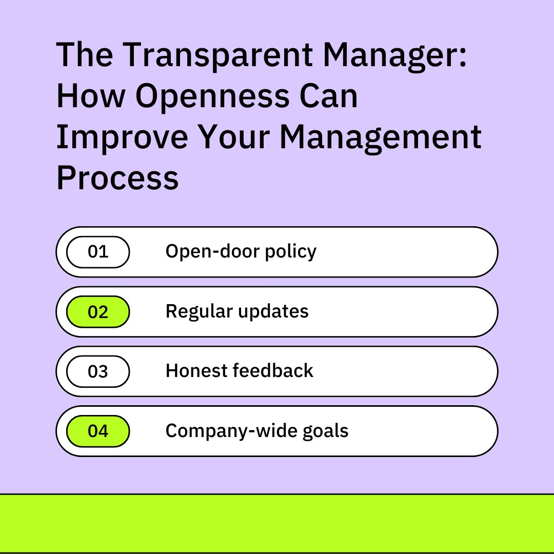 Racheal56713196's tweet image. Embrace the Transparency Revolution: How Openness Transforms Effective Management in 2023! 🌟🔓

#TransparentManagement #OpennessInLeadership #ManagementExcellence #OpenLeadership #LeadershipSkills