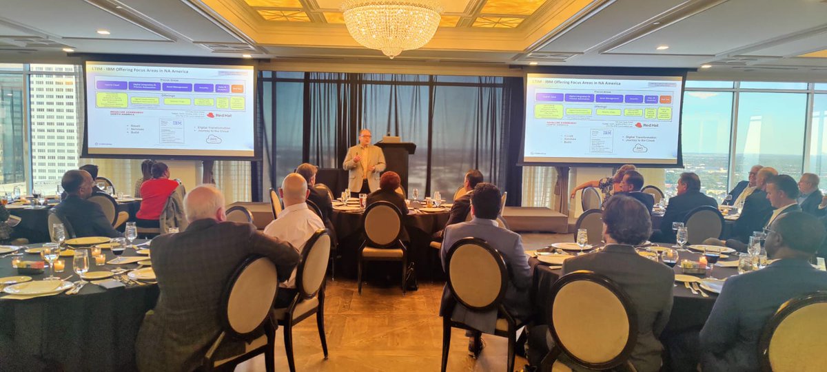 ltm_ofcl's tweet photo. Exciting insights at the exclusive #LTIMindtree roundtable in Houston! Executives explored IoT, Cloud, &amp; AI's power in future-proofing asset management. The event brought together @IBM, and @AWS experts to discuss the potential of these technologies in optimizing asset operations https://t.co/ggFSFGipIb