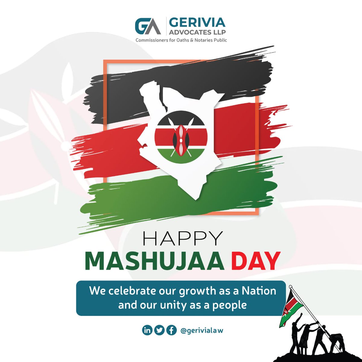 GeriviaLaw's tweet photo. Happy Mashujaa Day to all our clients and the people of Kenya. We celebrate the growth of our Nation and the Unity of our people.

Talk to us today:
===============
📱 +254 700 135 555 
📩 legal@gerivia.co.ke 
📌 JKIA
#GeriviaLaw #HappyMashujaa https://t.co/7x9skwCwCy