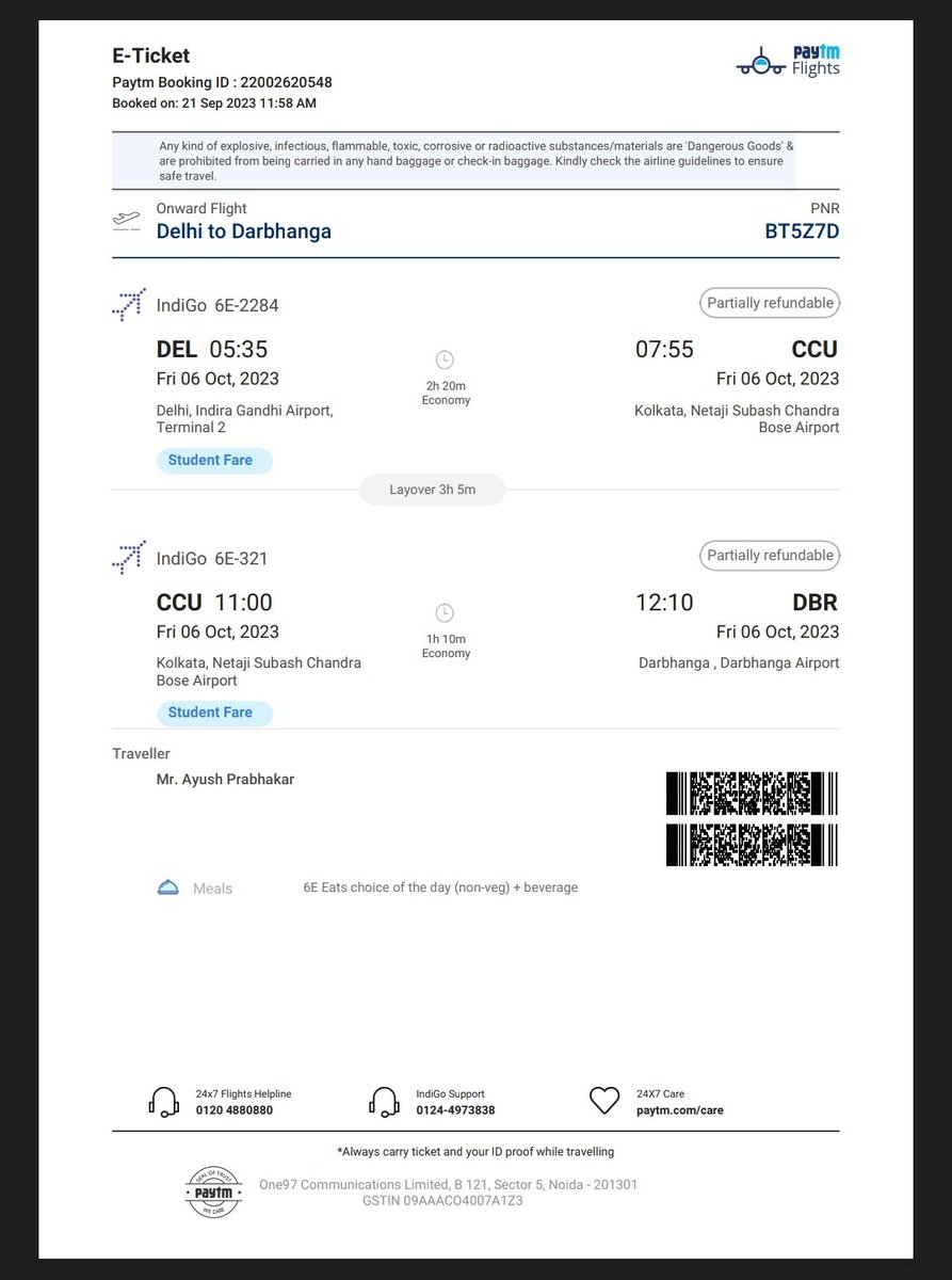 ayush_19175's tweet photo. My flight with @IndiGo6E has been cancelled on 5th oct. (Delhi to Darbhanga)Which i have booked via @PaytmBank I have initiated it for refund, but its due from @PaytmBank, its been more than 15 days i didn't receive any response from @PaytmBank 
@Paytmcare https://t.co/jOZPMyGP9M