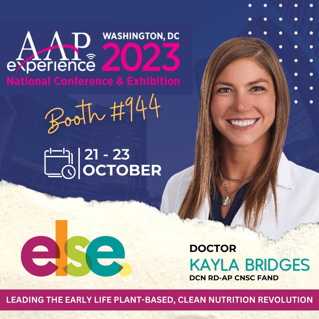 Else Nutrition (@elsenutrition) on Twitter photo Come join us at AAP Experience 2023. Booth #944
and learn more about how we're revolutionizing early life nutrition with whole-food plant-based nutrition. American Academy of Pediatrics #aap #aap2023 #childnutrition #plantbasednutrition <a href="/AAPexperience/">AAP National Conference & Exhibition</a> <a href="/AmerAcadPeds/">American Academy of Pediatrics</a> Come join us at AAP Experience 2023. Booth #944
and learn more about how we're revolutionizing early life nutrition with whole-food plant-based nutrition. American Academy of Pediatrics #aap #aap2023 #childnutrition #plantbasednutrition <a href="/AAPexperience/">AAP National Conference & Exhibition</a> <a href="/AmerAcadPeds/">American Academy of Pediatrics</a>
