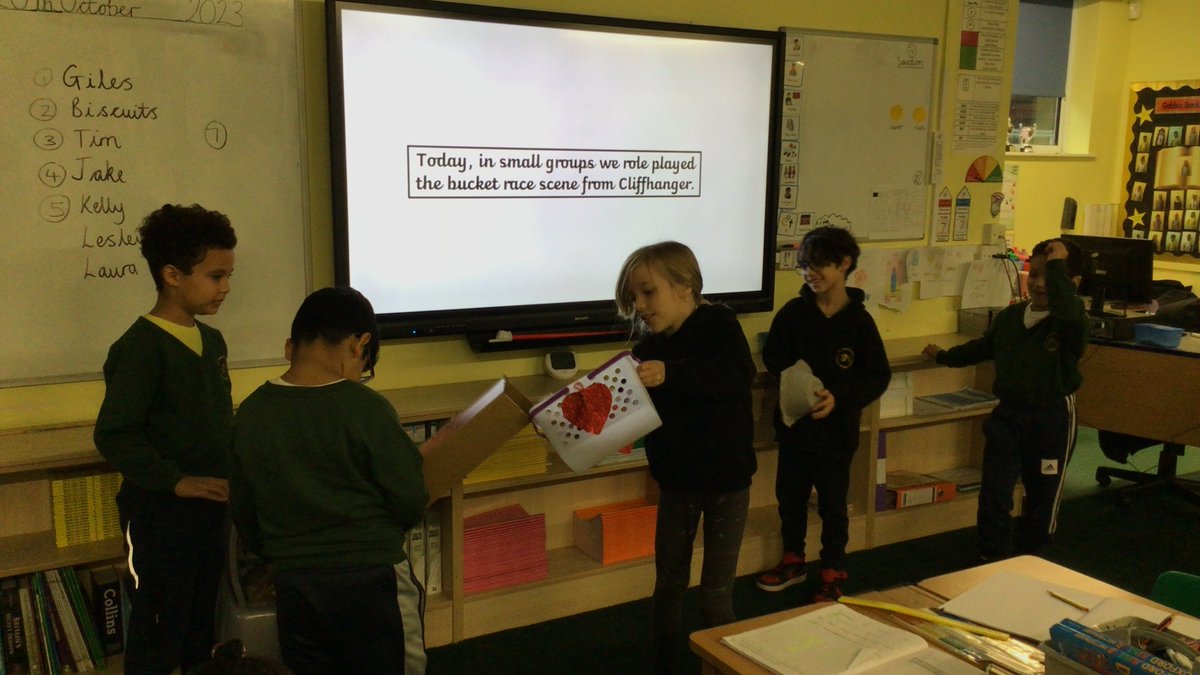 SSJohnMonicas's tweet photo. This morning in shared reading, year 3 role played a scene from our class text Cliffhanger by Jaqueline Wilson. They were able to use their teamwork and communication skills really well! #activecurriculumday #teamwork #schoolgamesvalues #Y3 https://t.co/vIBDgwxLry